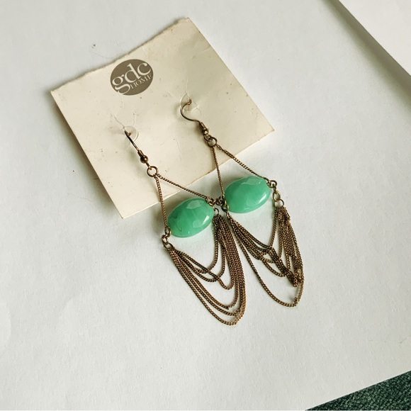 Julie Vos 24K Gold Chain Amazonite Long Dangling Earrings 2017 Collection - Picture 7 of 16